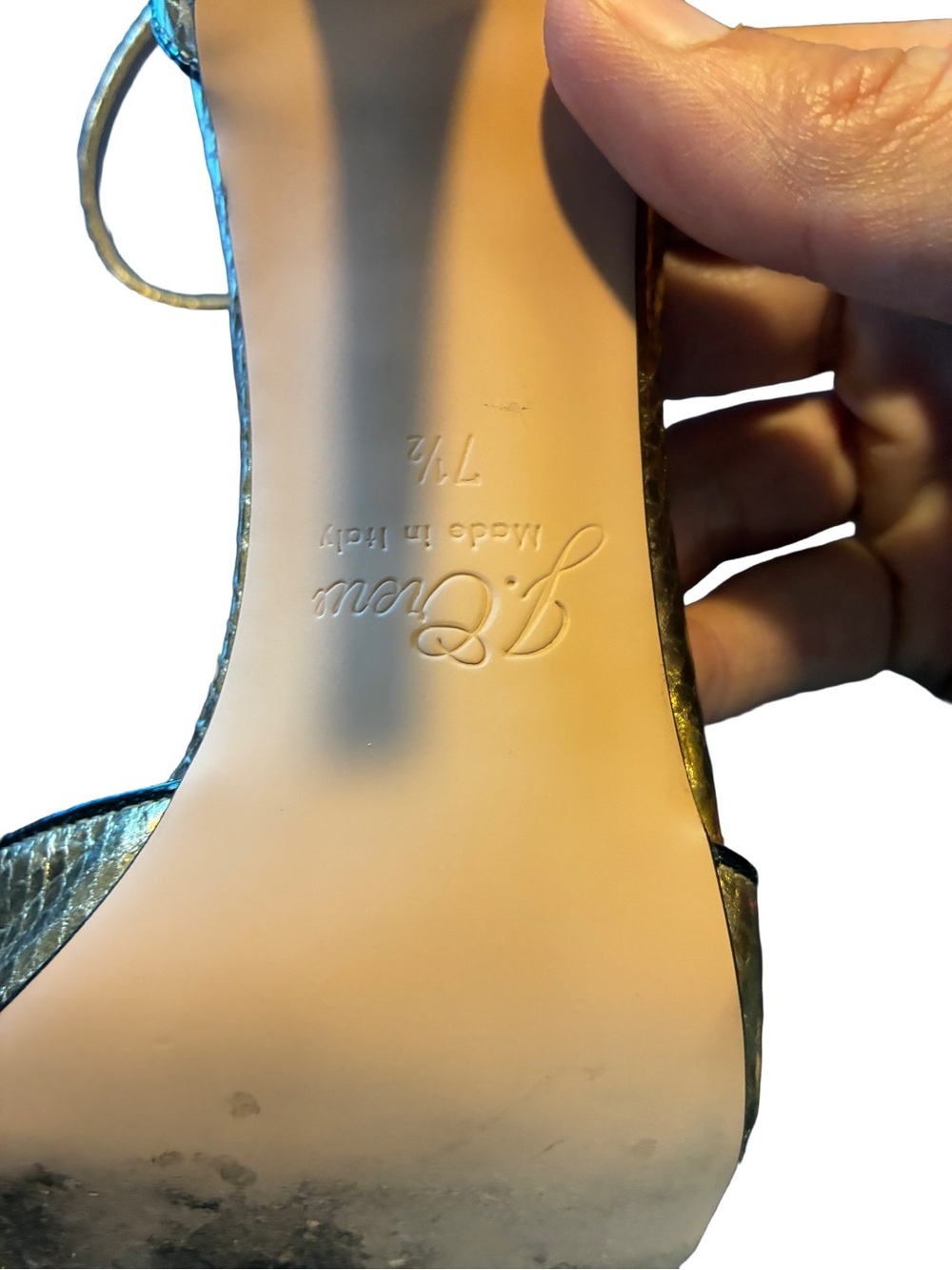 J.Crew Rylie Peep Toe Heels Bundle Black Velvet & Gold Italian Leather Size 7.5 - Picture 5 of 8